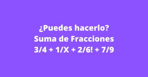 Sumas de fracciones con diferente denominador